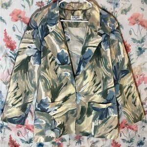 Vintage Alfred Dunner Green and Blue Blazer Elegant Suit Jacket